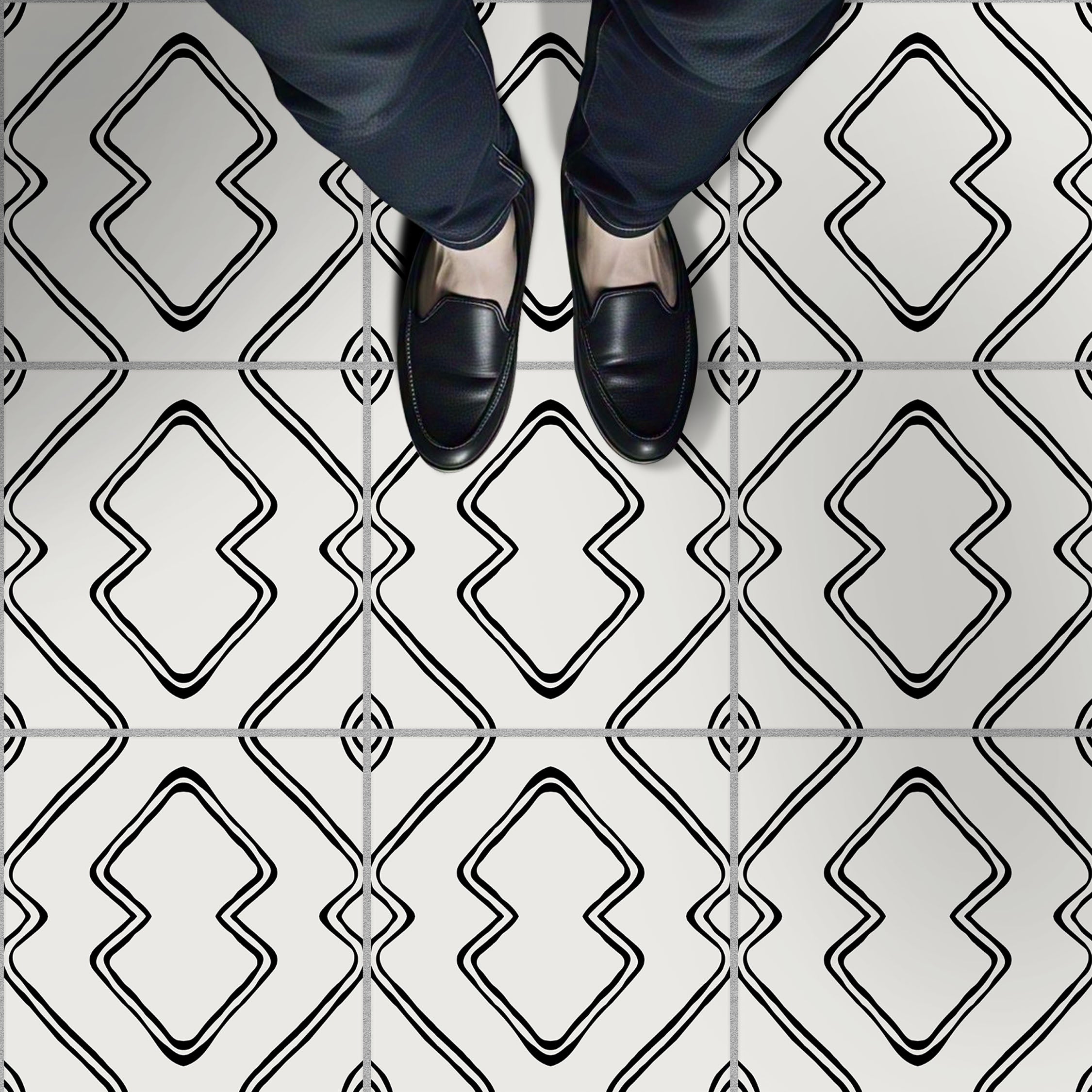 Wavy Echo Tile Stickers | Kitchen, Bathroom, Wall Backsplash Tile vinyl Decals | Antiskid Floor Tile Stickers | Free shipping