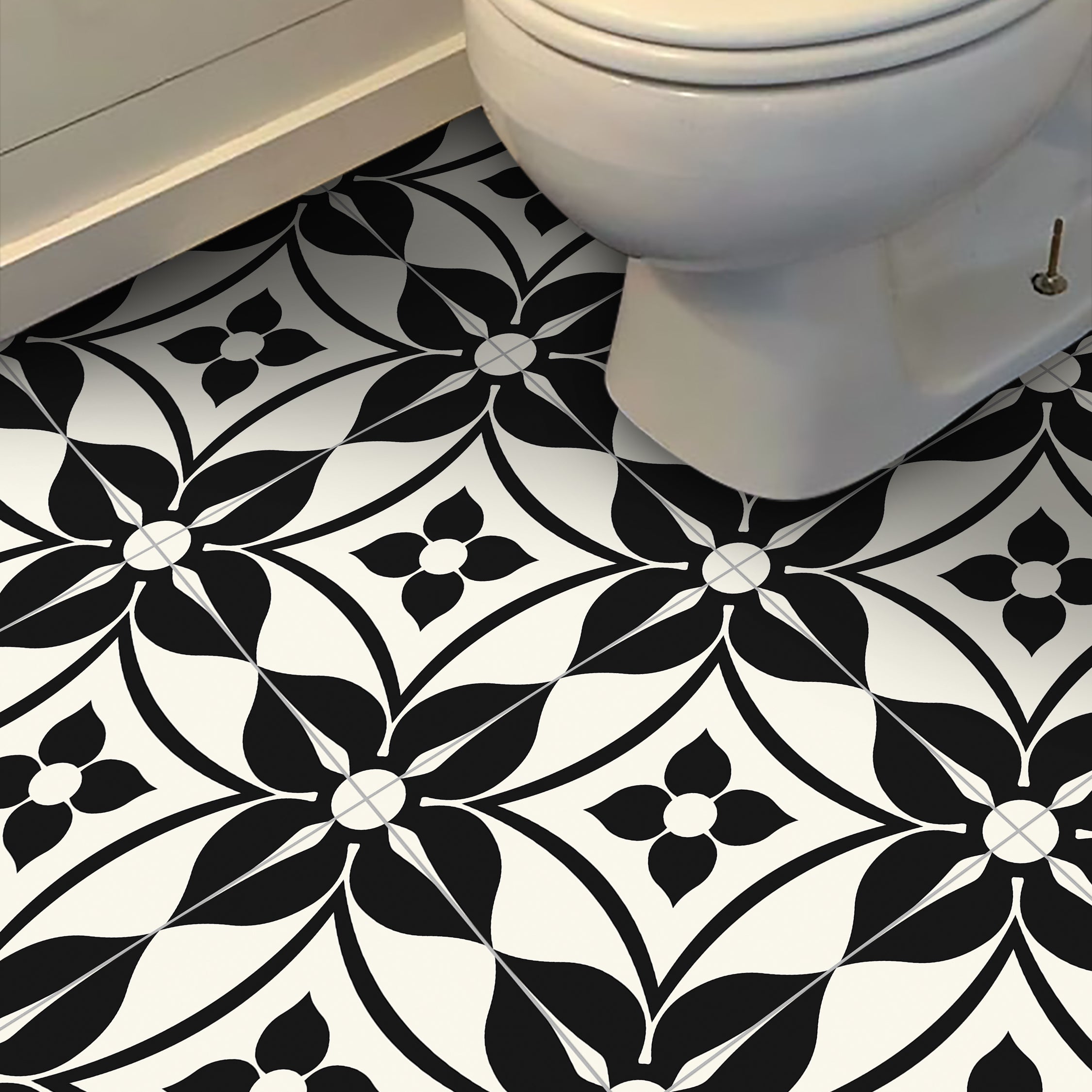 Classic black and Ivory Backsplash Decals | Kitchen, Bathroom, Floor and Wall Peel and Stick Tile Stickers| Free Shipping