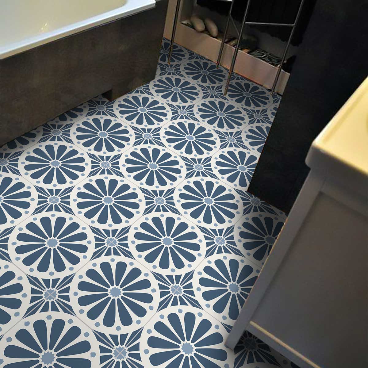 Blue Celestial Wheel Backsplash Tile Stickers | Peel and Stick Kitchen, Bathroom Wall Tile Vinyl Decals | Removable | Free Shipping