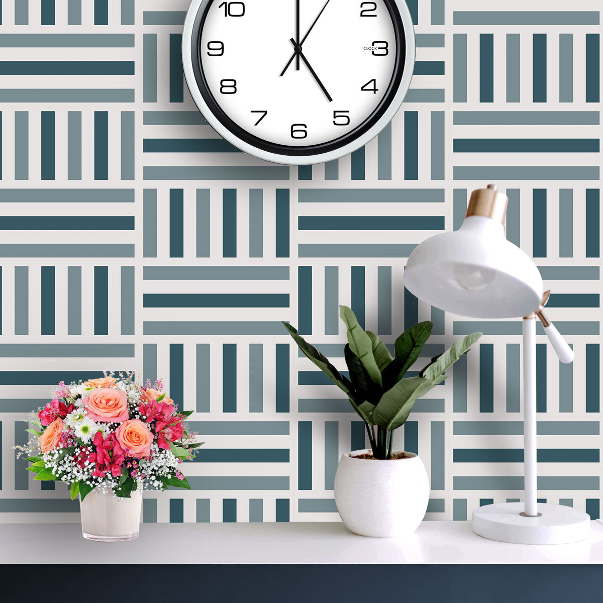 Coastal Stripes Tile Stickers | Peel and Stick Kitchen, Bathroom, Wall Tile Decals | Antiskid Floor Tile Stickers | Free Shipping