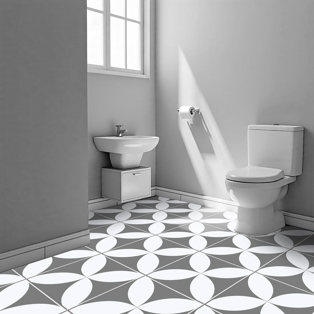 Neo Flora Tile Sticker |  Peel and Stick Kitchen, Bathroom, Wall Backsplash Tile Vinyl Decals | Antiskid Floor Tile Stickers