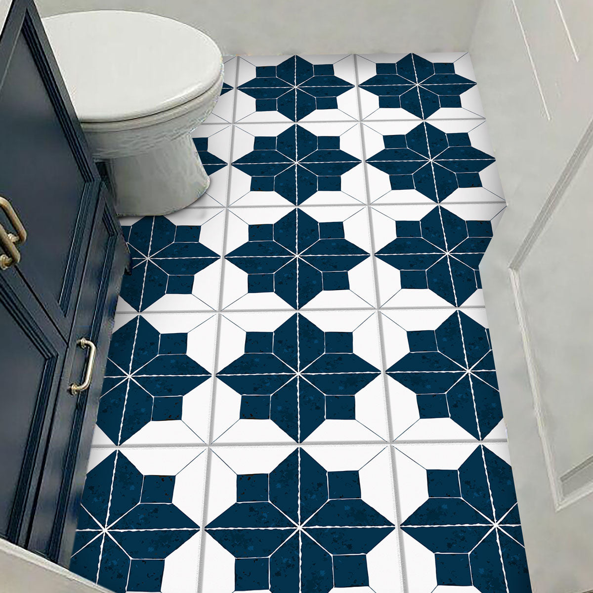 Moroccan Blue Petal Tile Sticker | Backsplash Tile Decals | Peel and Stick Kitchen, Wall Floor Tile Decals | Free Shipping