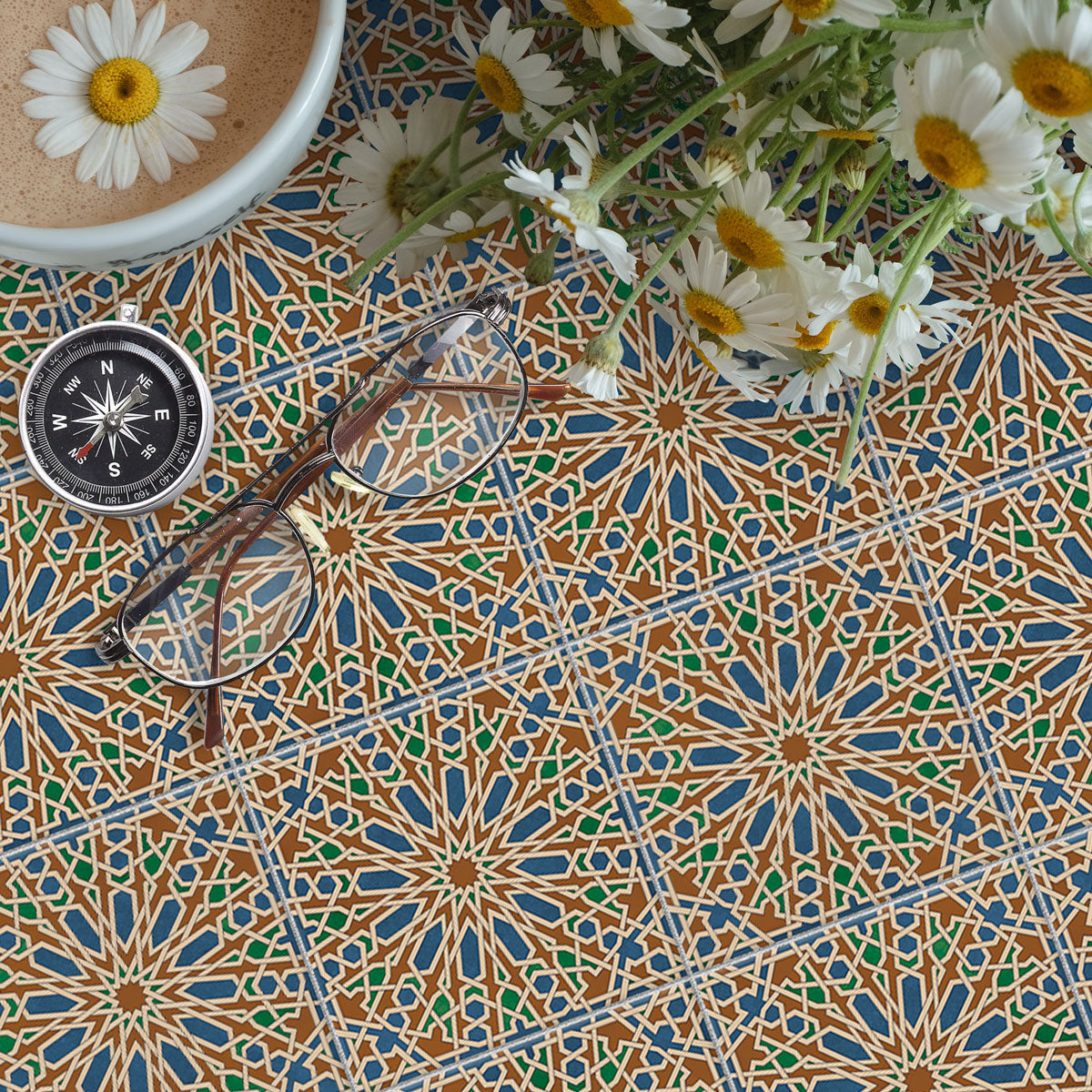 Star Arabesque Tile Sticker Tile Stickers | Wall, Floor, Kitchen, Bathroom & Backsplash Tile Decal | Waterproof Easy to Remove