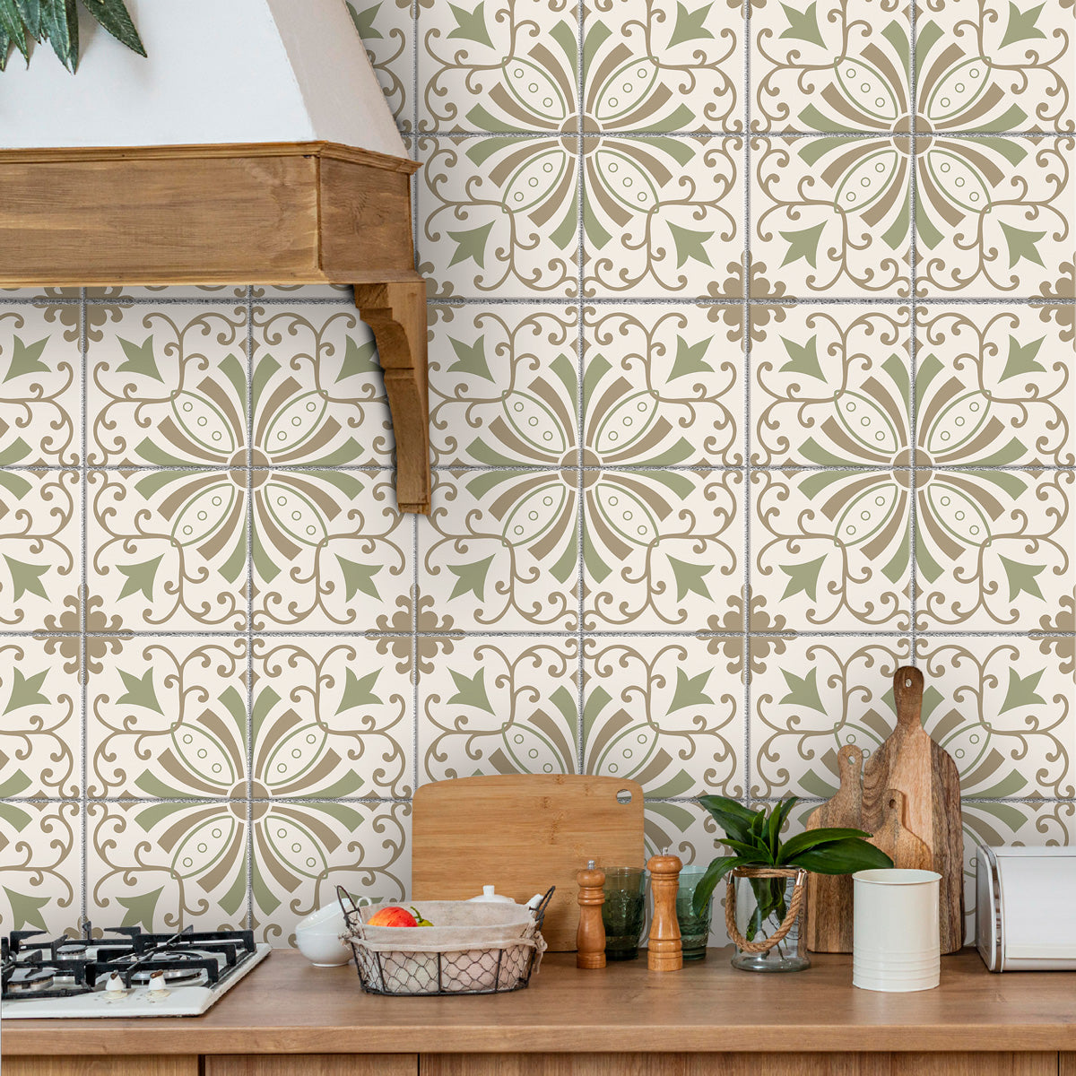 Heritage Soft Willow Tile Stickers | Bathroom Kitchen Floor Wall Hand Crafted Stickers | Easy to Removable | Free Shipping