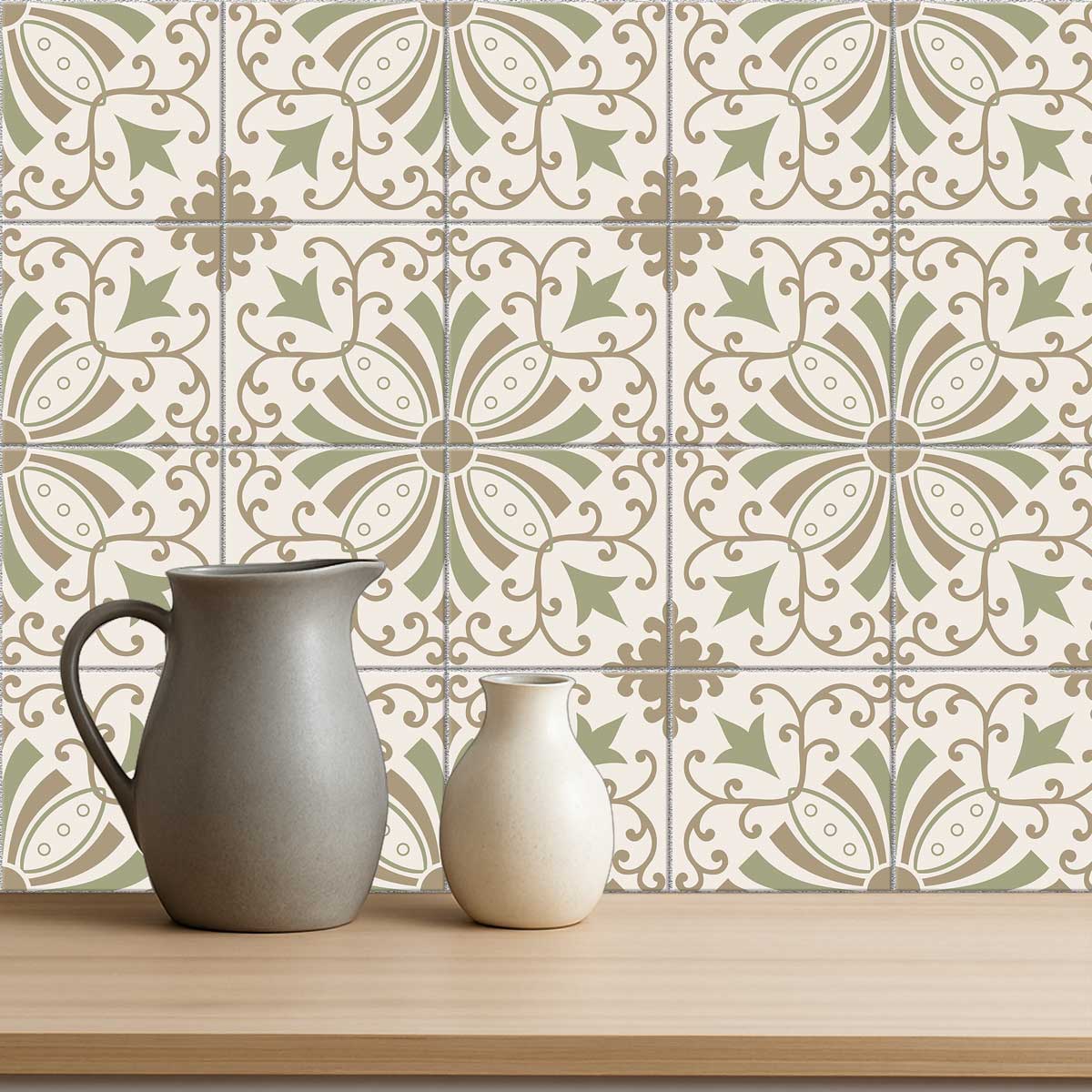 Heritage Soft Willow Tile Stickers | Bathroom Kitchen Floor Wall Hand Crafted Stickers | Easy to Removable | Free Shipping