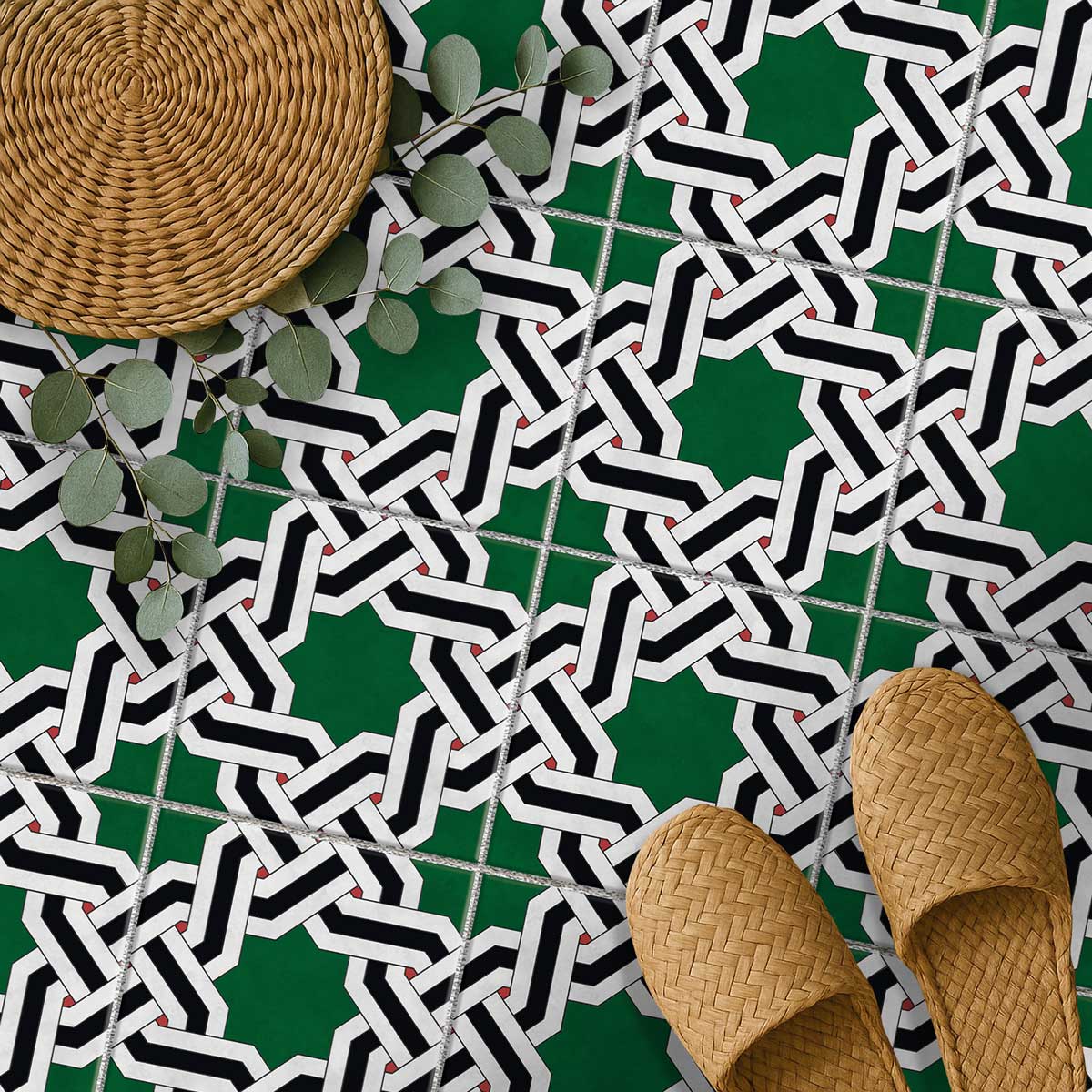 Ottoman Knot Floor Tile Stickers | Peel and Stick Kitchen Bathroom Wall Backsplash Tile Vinyl Decals | Removable Tile Vinyl