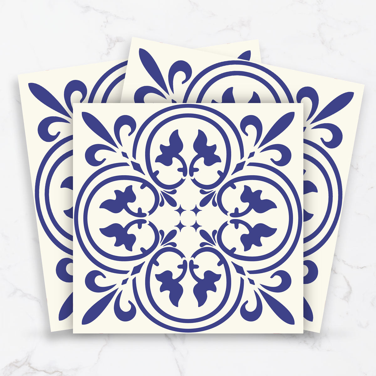 Classic Royal Blue Peel and Stick Tile Stickers | Kithcen, Bathroom, Floor, Wall Stair Tile Decal | Removable | Waterproof