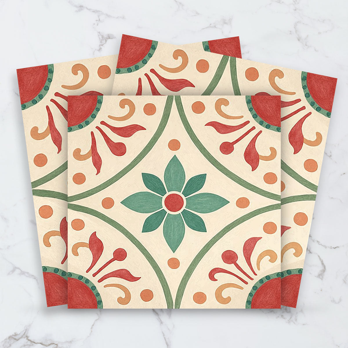 Andalusia Charm Tile Stickers | Kitchen Backsplash Tile Decals | Antiskid Foor Tile Stickers | Peel & Stick Backsplash Tile Decals