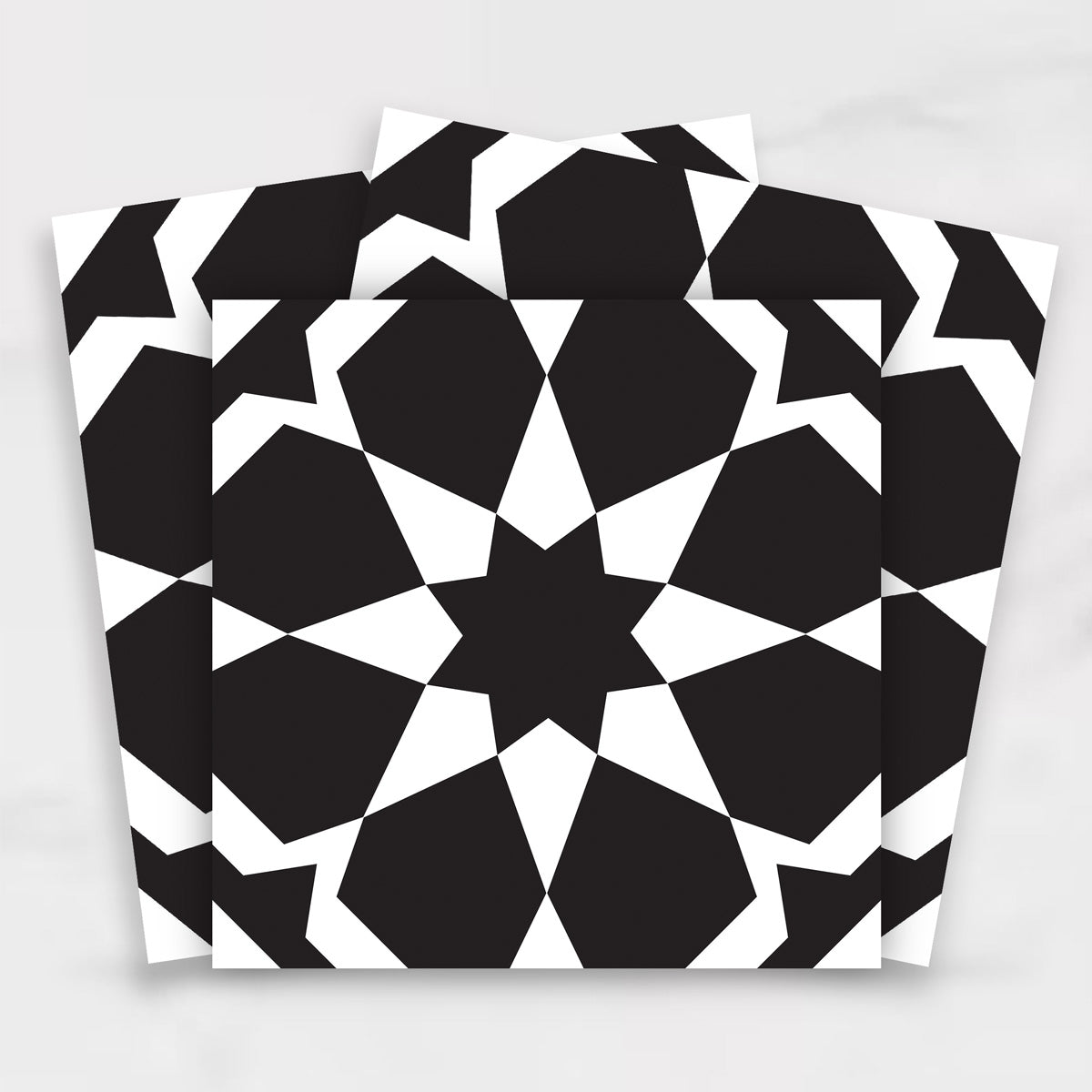 Peel and Stick Black Star Tile Stickers | Antiskid Floor Tiles | Waterproof Bathroom, Kitchen Backsplash Tile Stickers Decals