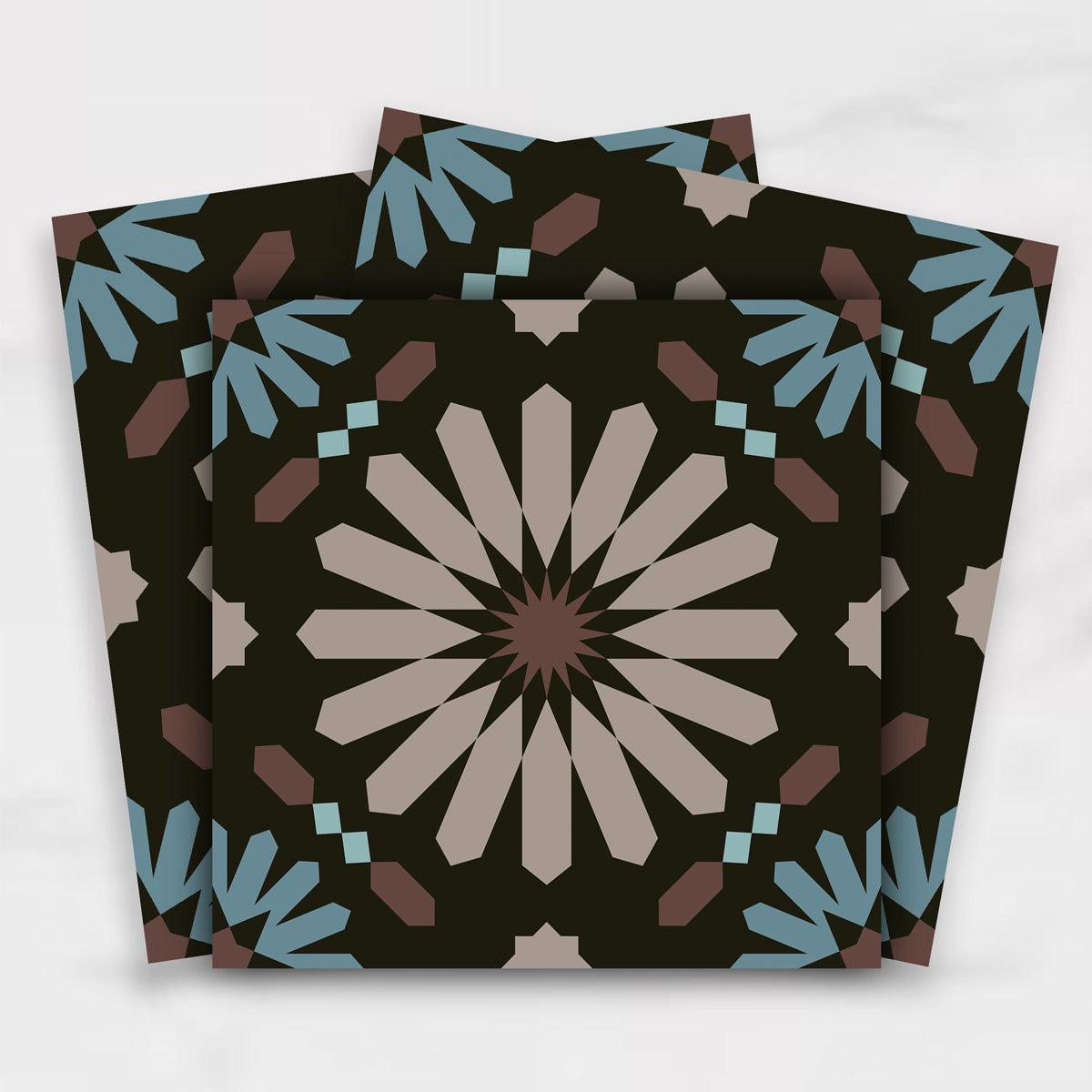 Moroccan Floral Tile Vinyl Decals | Kitchen, Backsplash, Floor & Wall Peel and Stick Tile Stickers | Removable | Free Shipping