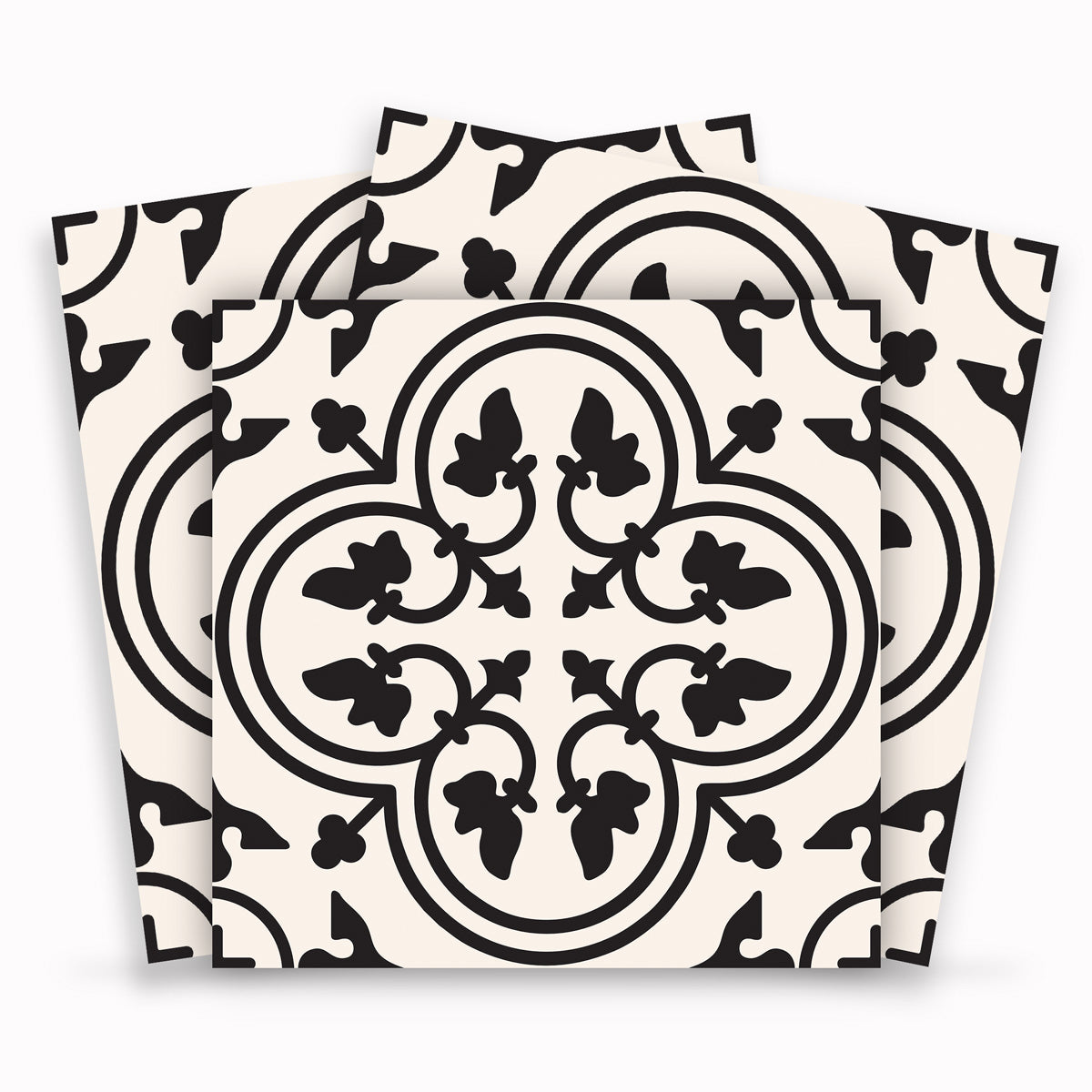 Peel and Stick Black Classic Floor Tiles Stickers | Self Adhesive Kitchen, Wall and Bathroom Tile Stickers | Hand Crafted Decals