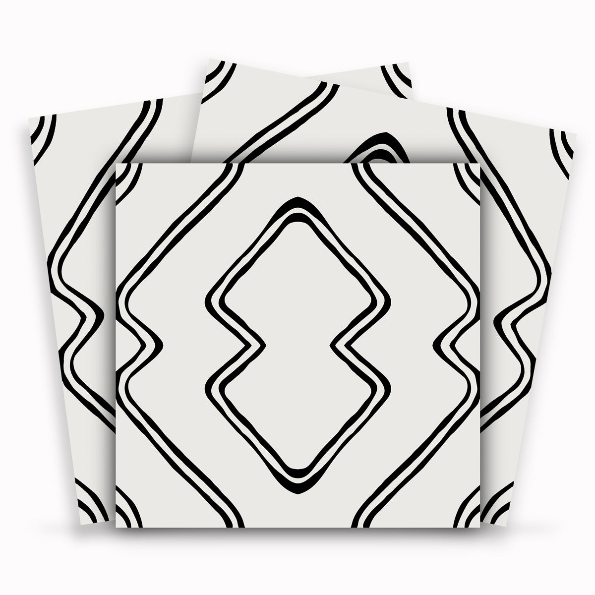 Wavy Echo Tile Stickers | Kitchen, Bathroom, Wall Backsplash Tile vinyl Decals | Antiskid Floor Tile Stickers | Free shipping