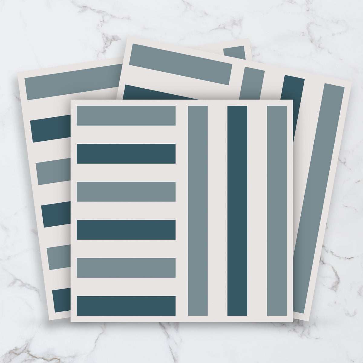 Coastal Stripes Tile Stickers | Peel and Stick Kitchen, Bathroom, Wall Tile Decals | Antiskid Floor Tile Stickers | Free Shipping