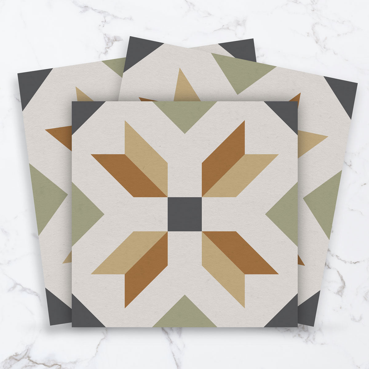 Elegant Nouveau Empire Tile Stickers | Peel and Stick Kitchen, Bathroom, Wall Tile Vinyl Decals | Antiskid Floor Tile Stickers