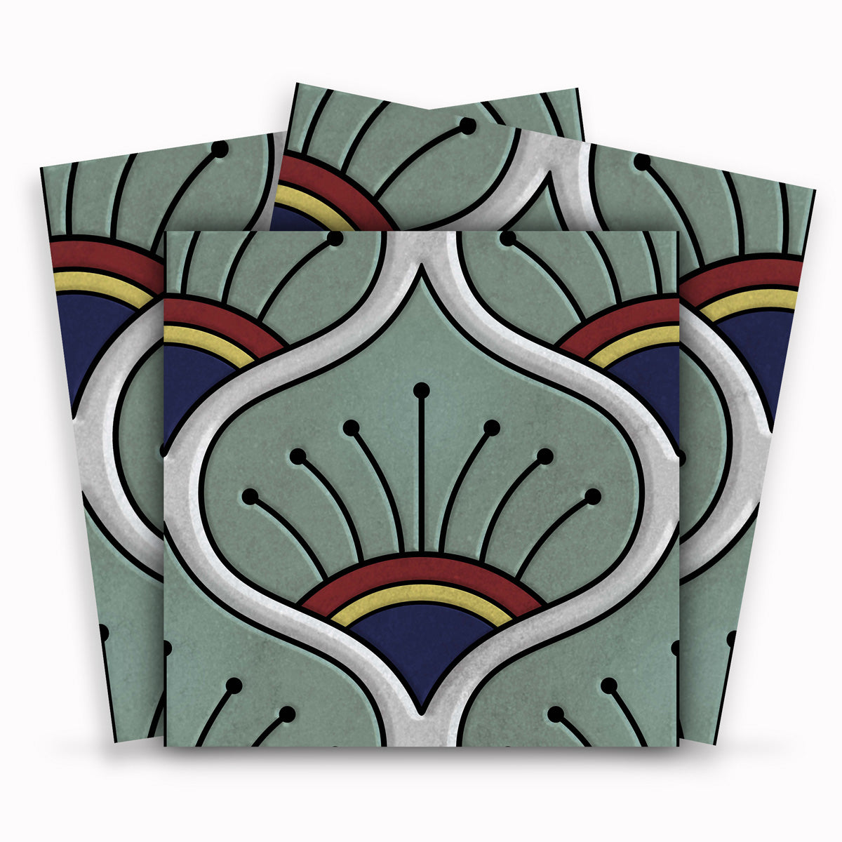 Peacock Hand Painted Tile Stickers | Peel and Stick Kitchen, Bathroom Backsplash Tile Vinyl Decals | Removable | Free Shipping