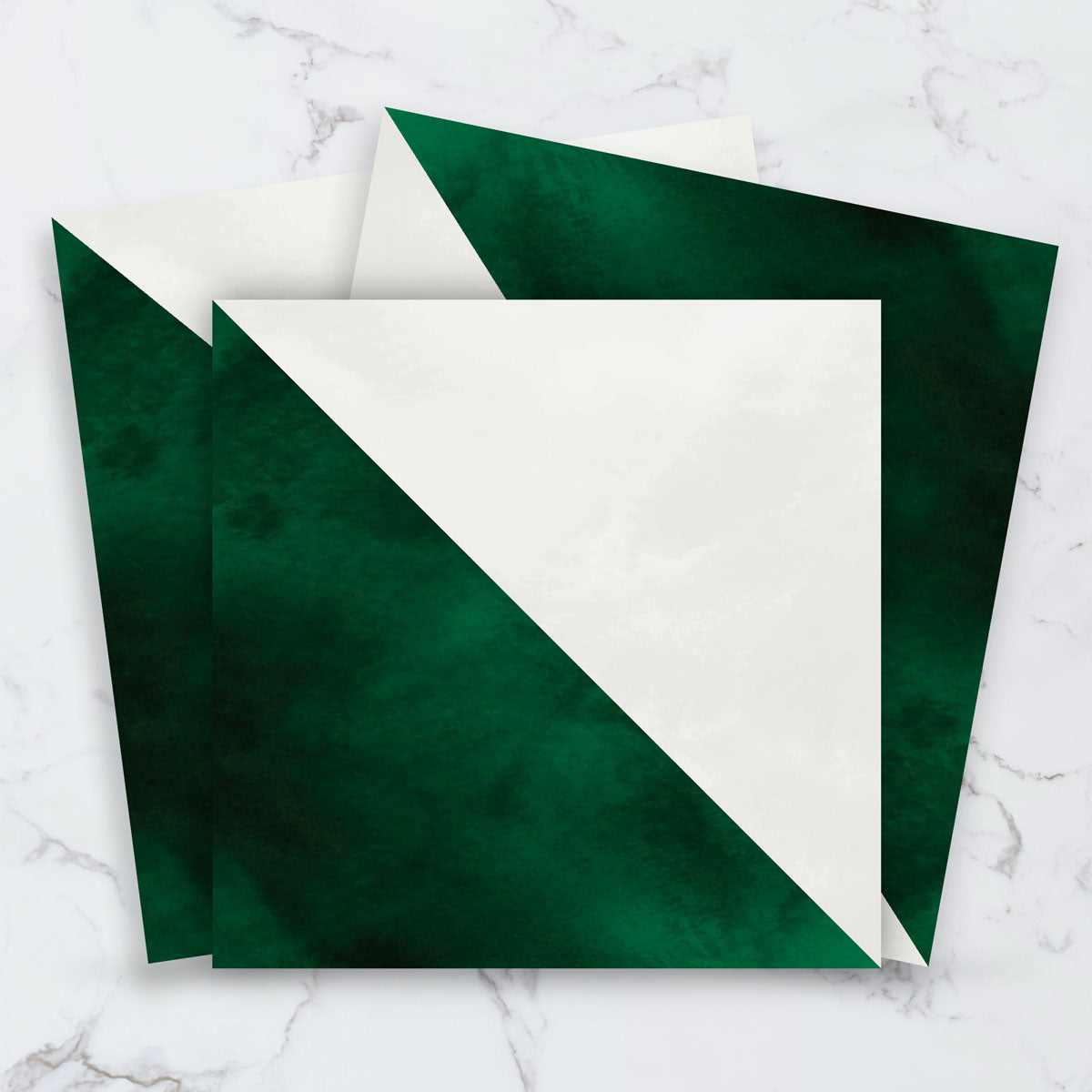 Peel and Stick Emerald Green & Ivory Tile Stickers | Kitchen, Bathroom, Wall Tile Vinyl Decals | Antiskid Floor Tile Stickers