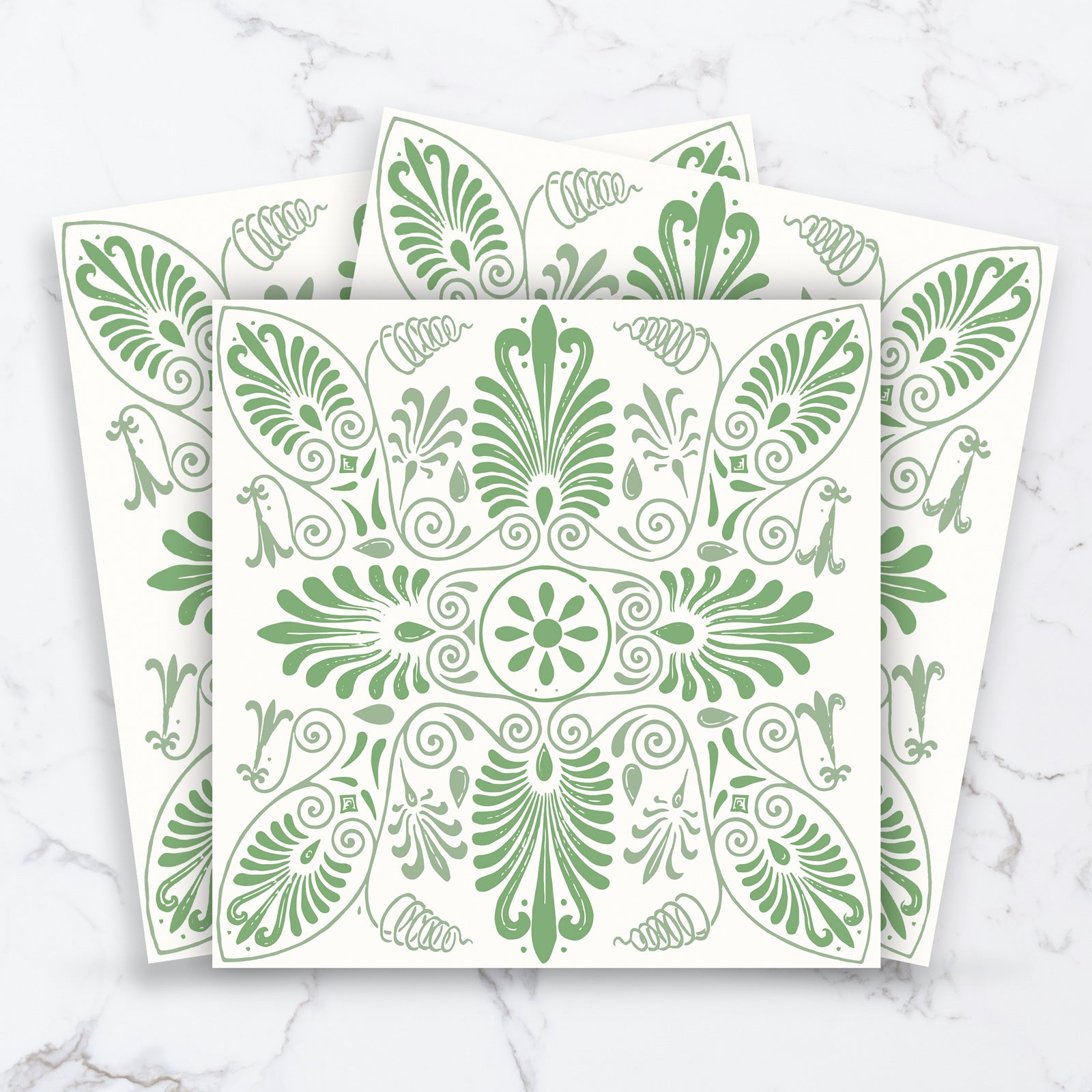 Greek Olive Green Peel and Stick Tile Stickers | Waterproof and Removable | Bathroom, Kitchen Backsplash Tile Decals