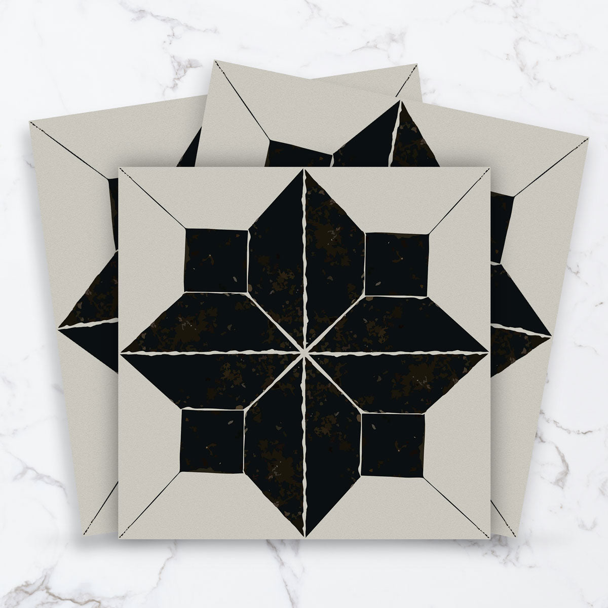 Moroccan Black Petal Tile Sticker | Backsplash Tile Vinyl Decals | Peel and Stick Kitchen, Wall Floor Tile Stickers | FREE SHIPPING!