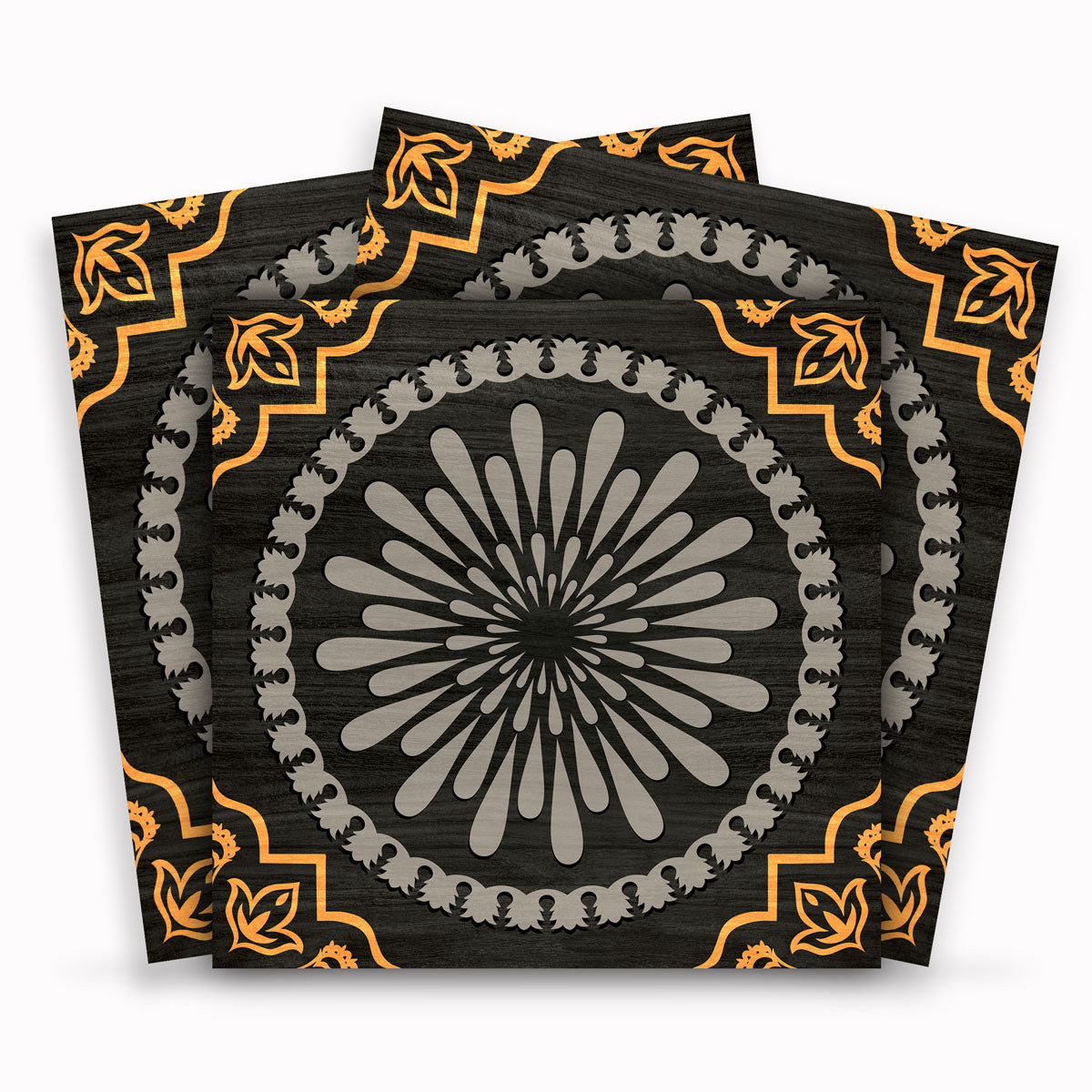 Classic Wooden Floral Peel and Stick Tile Stickers | Kitchen Bathroom Wall Tile Decals | Antiskid Floor Tile Stickers | Removable