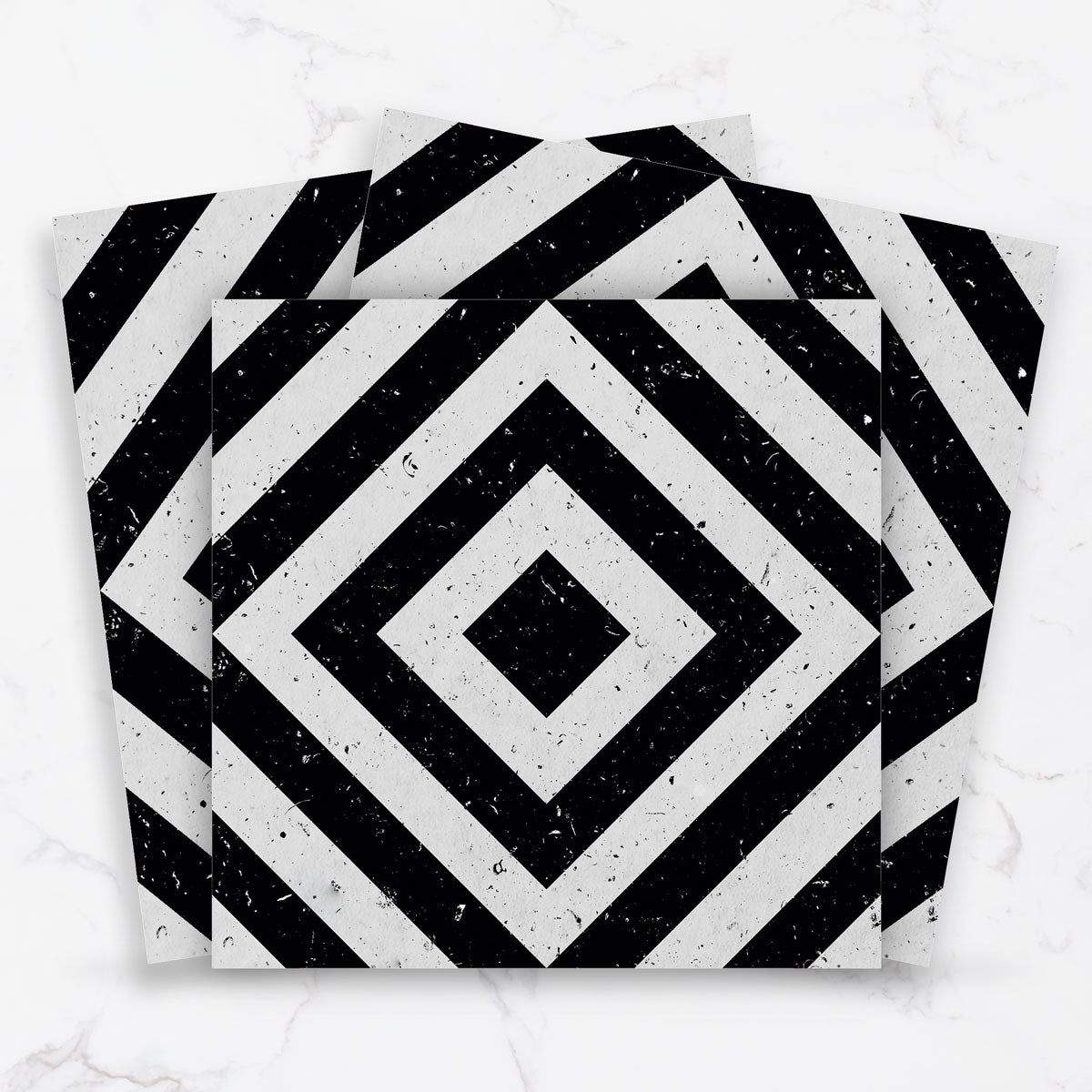 Black and Off White Tile Stickers | Water Proof | Peel and Stick Kitchen Bathroom Floor Wall Tile Decal | Free Shipping