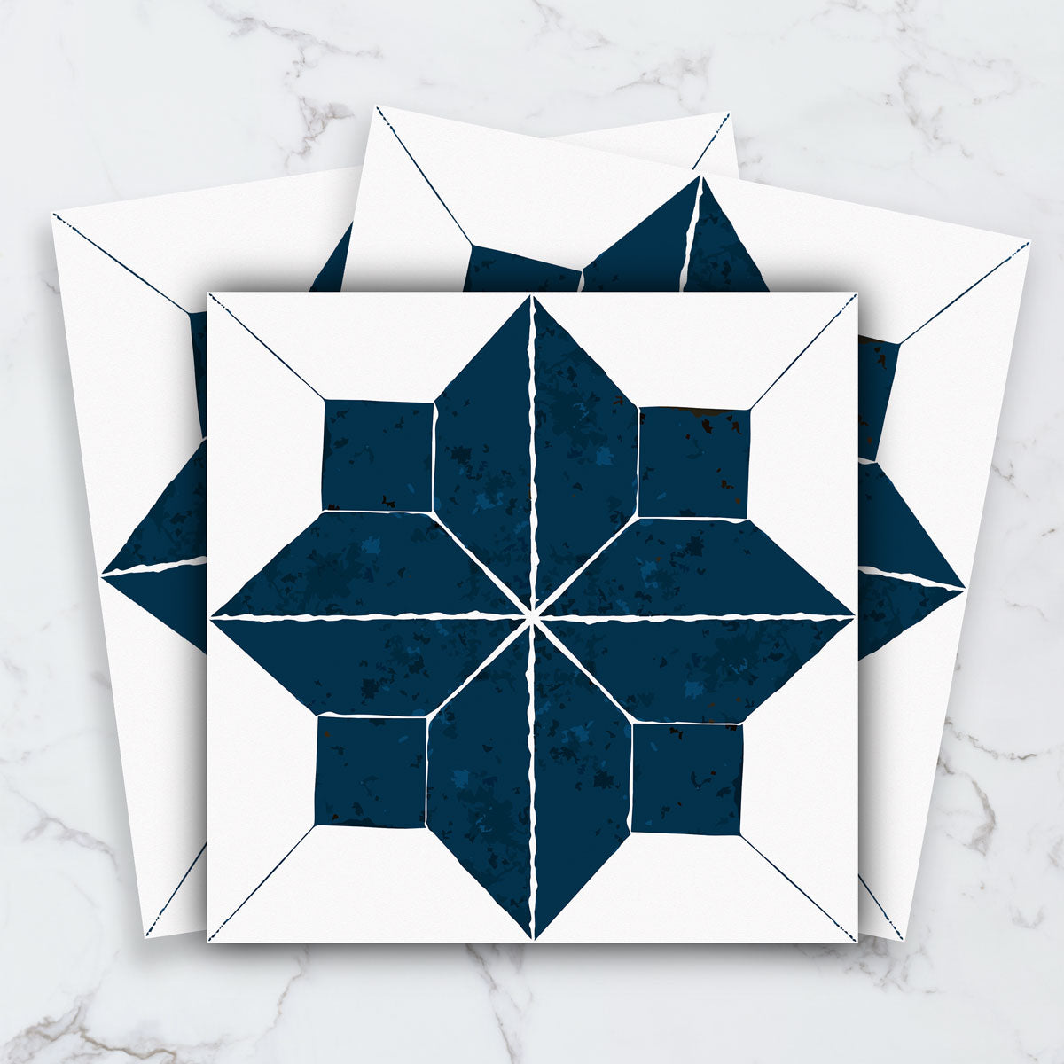 Moroccan Blue Petal Tile Sticker | Backsplash Tile Decals | Peel and Stick Kitchen, Wall Floor Tile Decals | Free Shipping