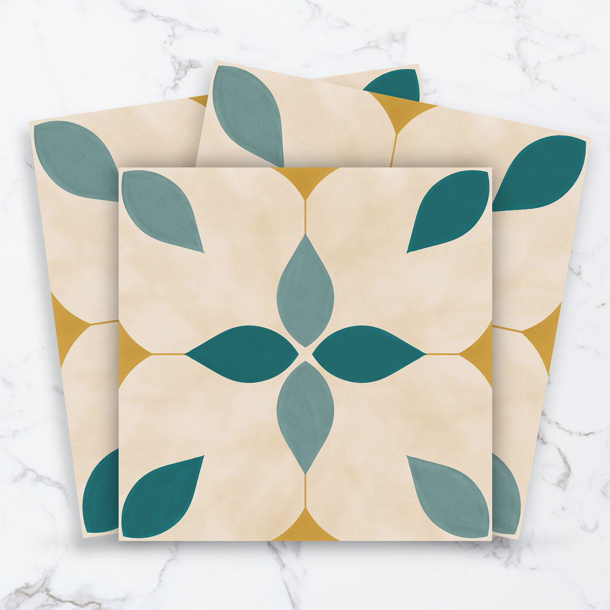 Botanic Floral Tile Stickers | Peel and Stick Kitchen Bathroom Wall Tile Vinyl Decals | Antiskid Floor Tile Stickers | Removable