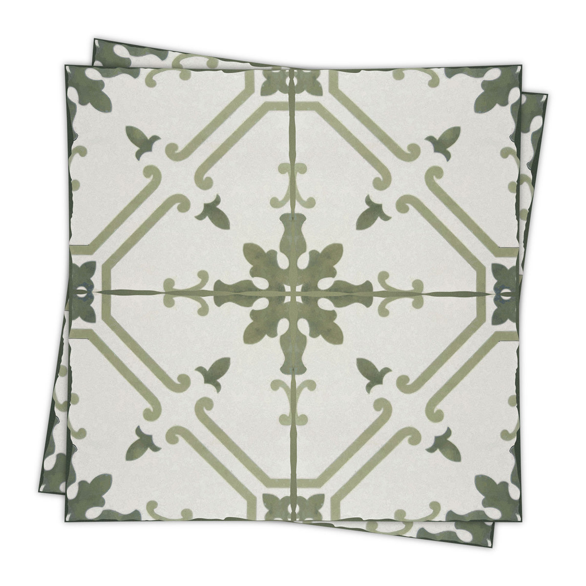 Porcelain Olive Green Tile Stickers | Peel and Stick Kithcen, Bathroom Wall Hand Crafted Tile Decals | Removable Tile Stickers
