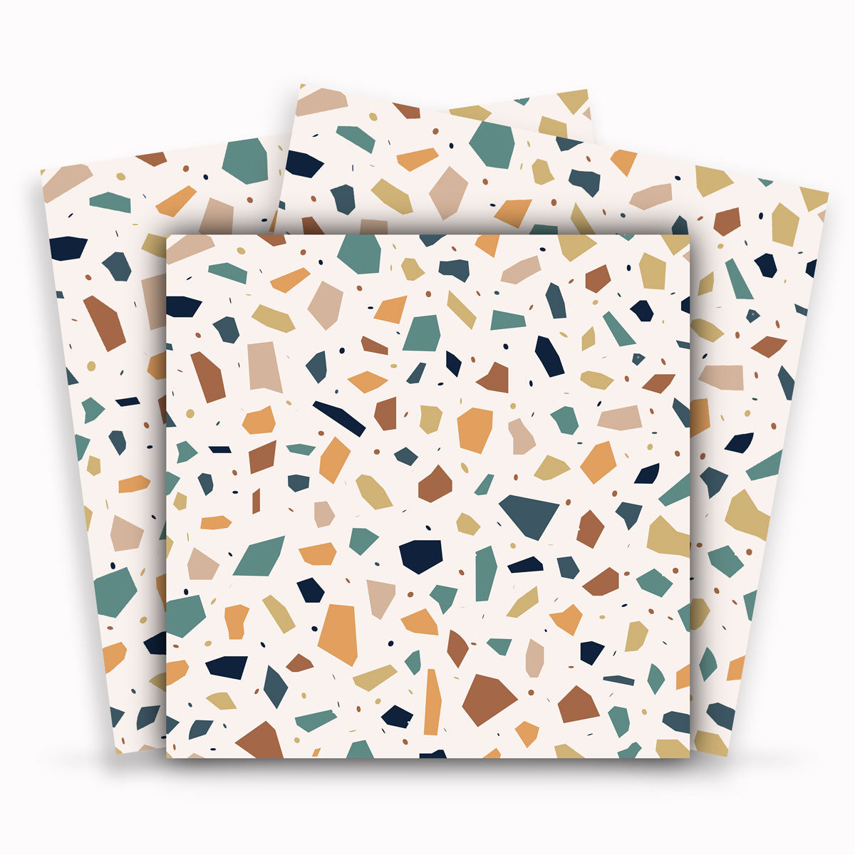 Colorful Terrazzo Mosaic Tile Stickers | Peel and Stick Kitchen Bathroom Wall Tile Vinyl| Antiskid Floor Tile Sticker | Removable