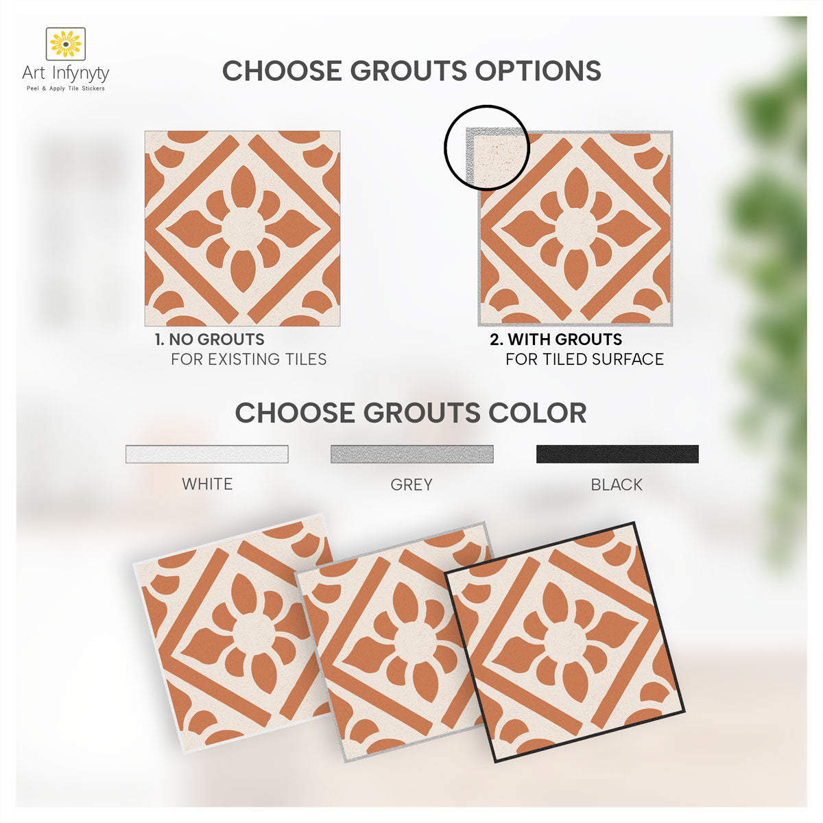 Terrazzo Lily Tile Stickers | Peel and Stick Kitchen Wall Backsplash Tiles Vinyl | Antiskid Floor Tile Stickers | Free Shipping