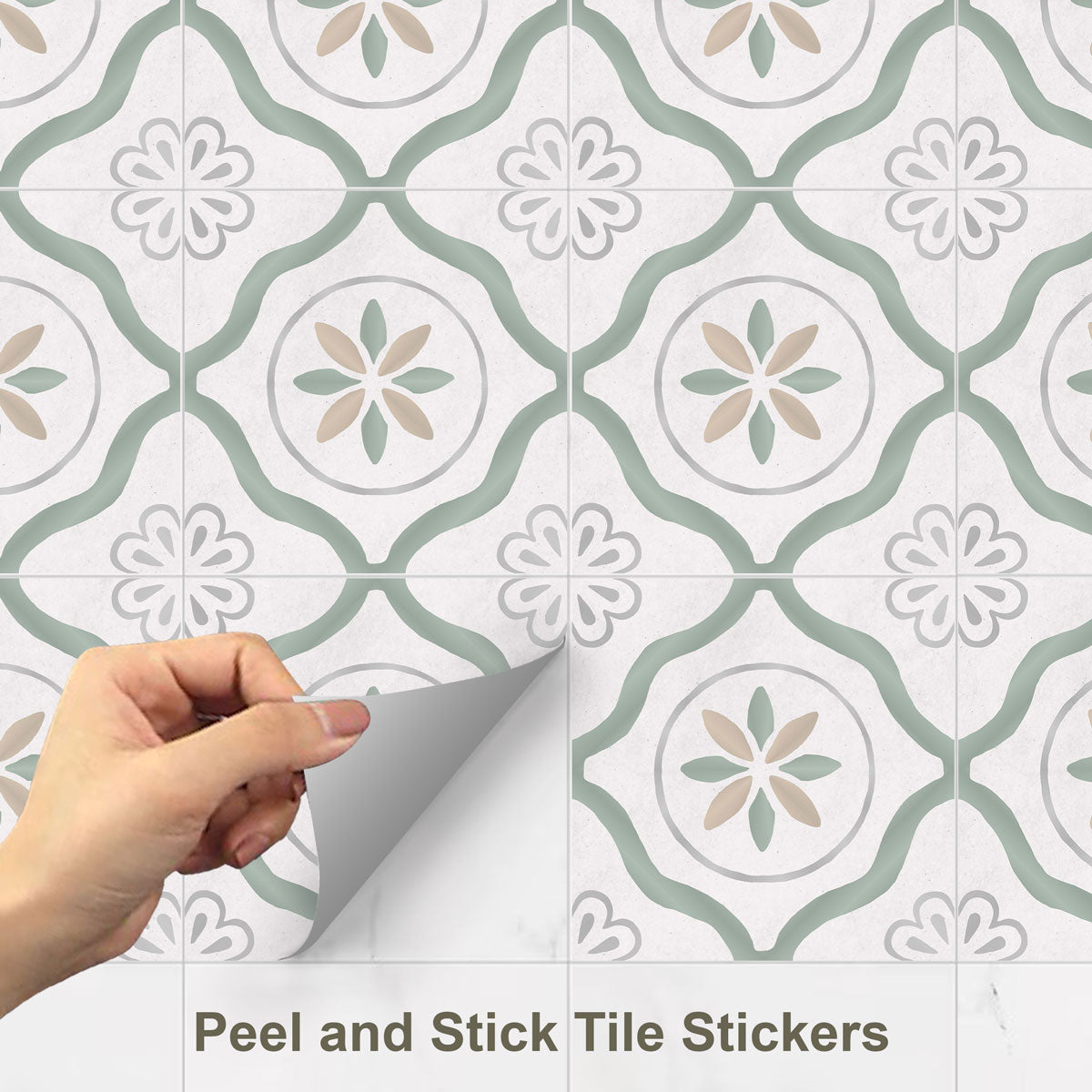 Classic Porcelain Peel and Stick Floor Tile Stickers | Hand Craft Decals | Removable Stickers