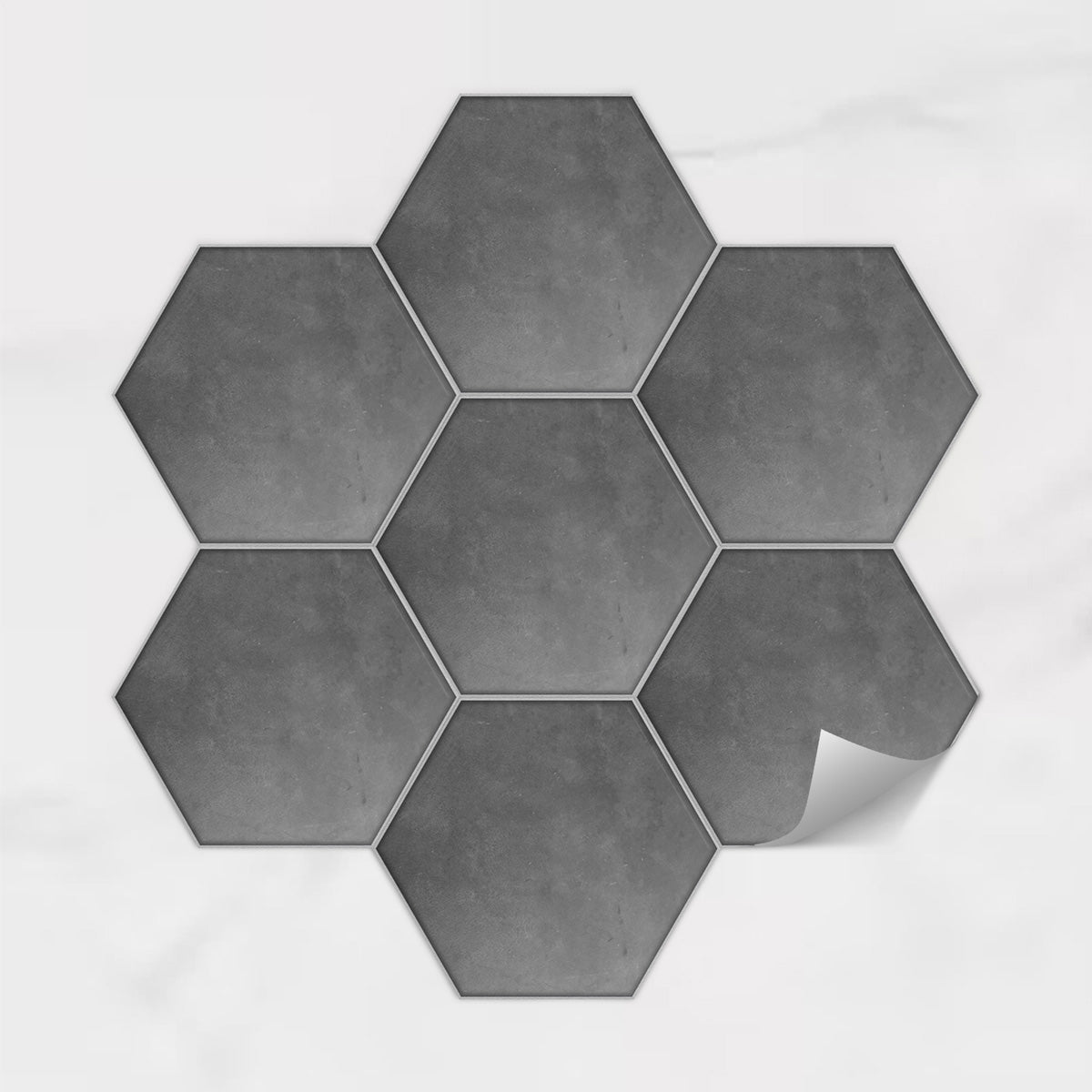 Dark Gray Hexagon Peel and Stick Floor Tile Stickers | Kitchen, Bathroom, Backsplash, Wall Tile Vinyl Decals | Free Shipping
