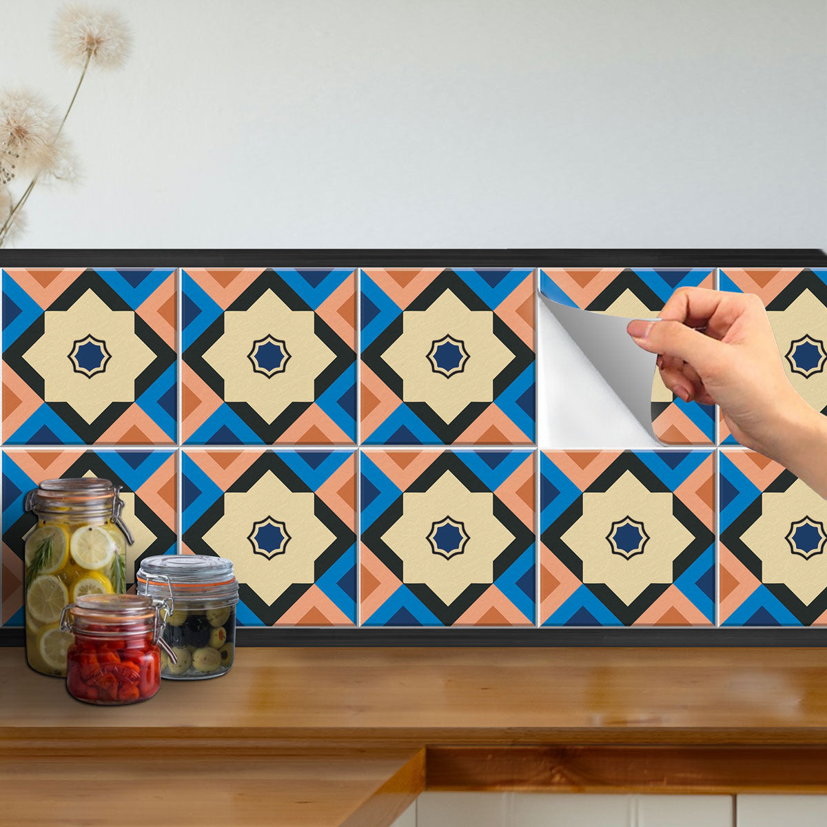 Geometric Art Deco Tile Stickers | Kitchen, Bathroom, Wall & Floor Peel and Stick Tile Stickers | FREE SHIPPING!