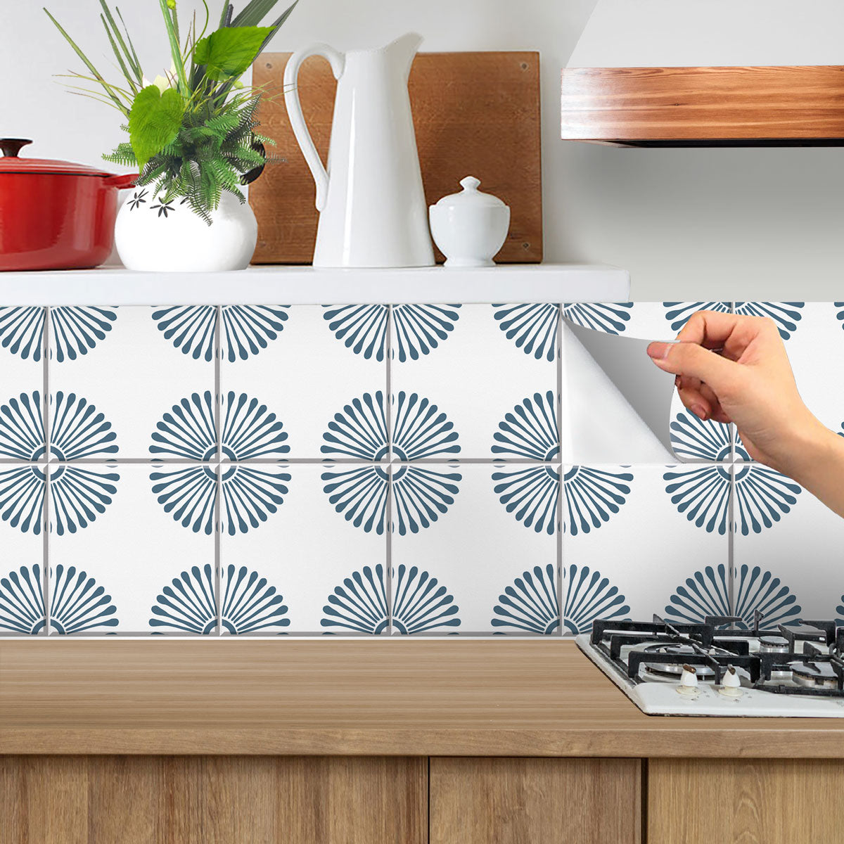 ANEJO EMMELINE Peel & Stick Floor Tile Stickers | Kitchen, Bathroom Wall Backsplash Tile Vinyl Decals | Removable Tile Stickers