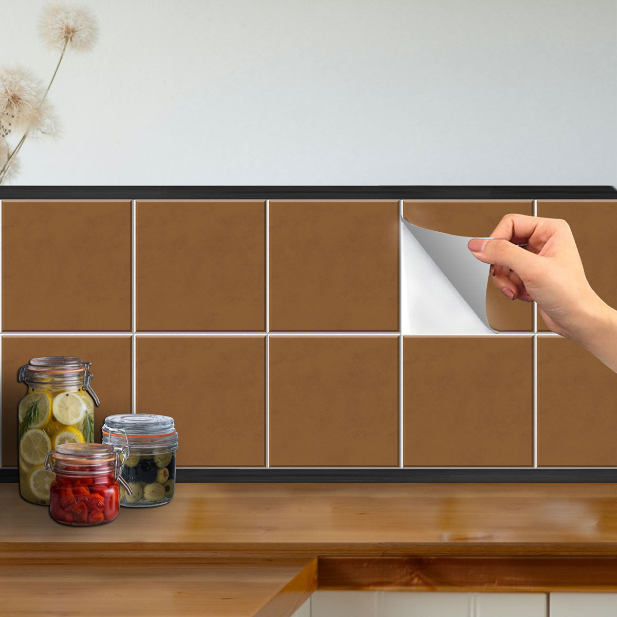 Autumn Texture Peel and Stick Tile Stickers | Removable, Waterproof Tile Decals | Antiskid Floor Tile Stickers | Free Shipping