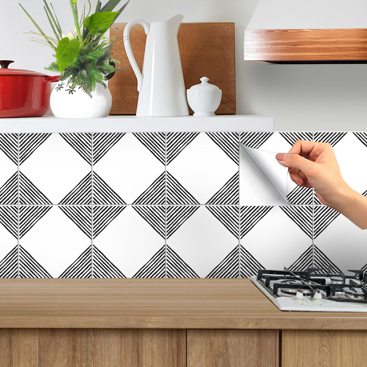 Nola Peel and Stick Tile Stickers | Floor Tile Sticker Decals | Kitchen, Bathroom Wall Tile Backsplash | Removable Tile Stickers