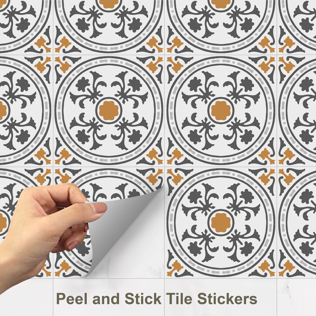 Elagent Peel and Stick Tile Stickers | Classic Tile vinyl for Kitchen, Bathroom, Wall and Floor | Easy to Apply | Removable