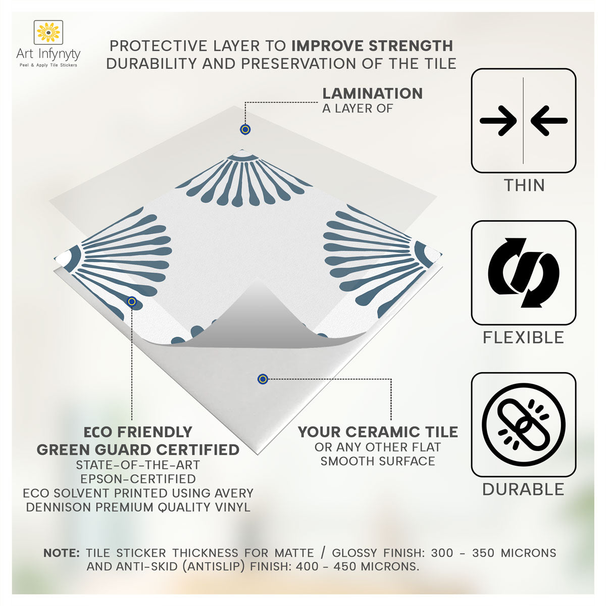 ANEJO EMMELINE Peel & Stick Floor Tile Stickers | Kitchen, Bathroom Wall Backsplash Tile Vinyl Decals | Removable Tile Stickers