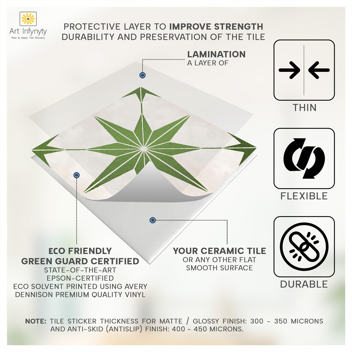 Peel and Stick Desert Como Star Star Stair Riser Decals | Waterproof | Extra long 49" length | Free Shipping