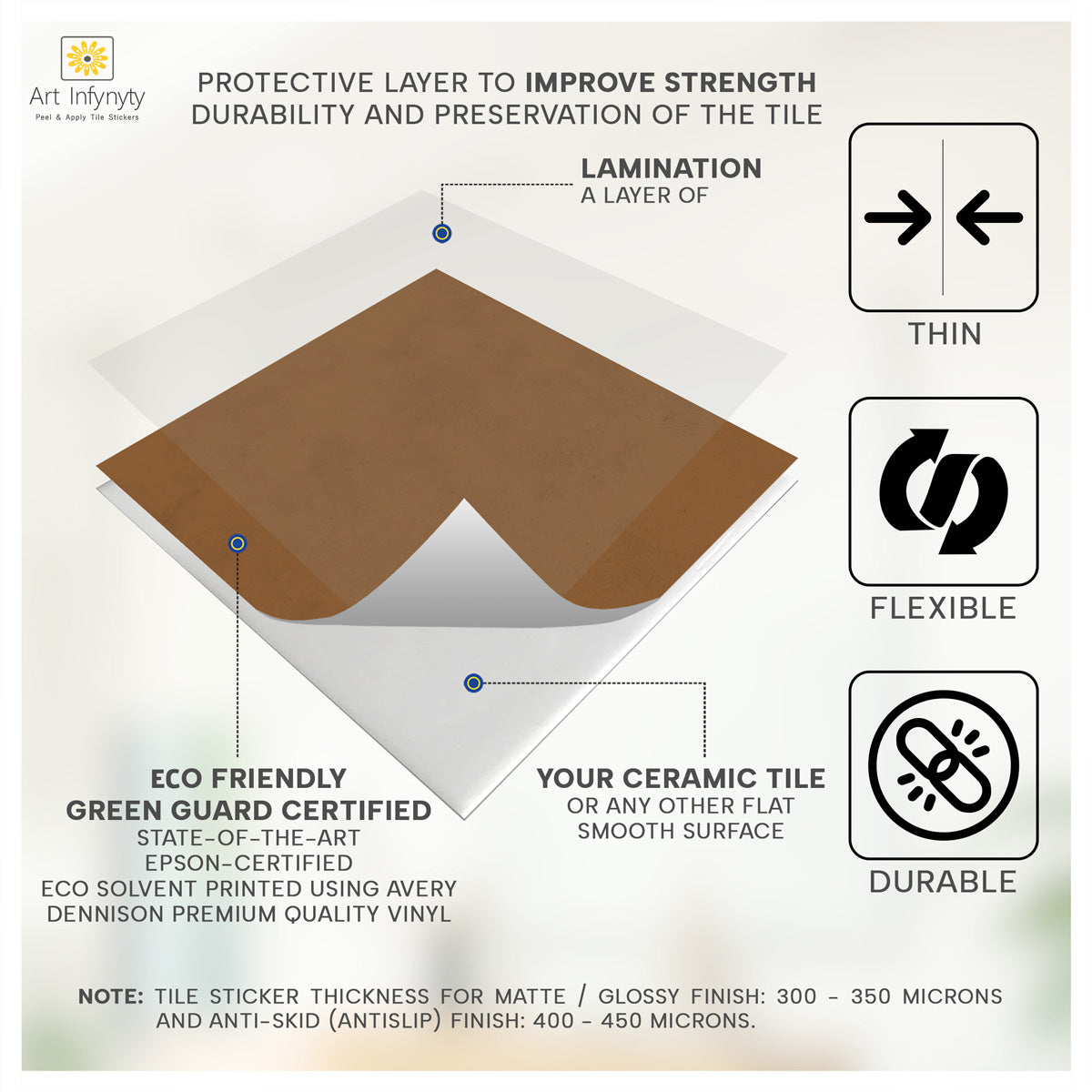 Autumn Texture Peel and Stick Tile Stickers | Removable, Waterproof Tile Decals | Antiskid Floor Tile Stickers | Free Shipping