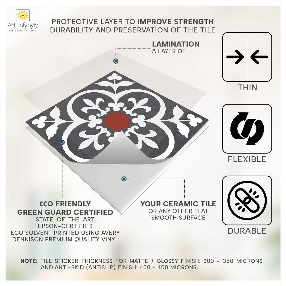 Moroccan Majesty Tile Stickers | Peel and Stick Kitchen Backsplash Tiles Vinyl | Bathroom Hand Craft Decals | Free Shipping