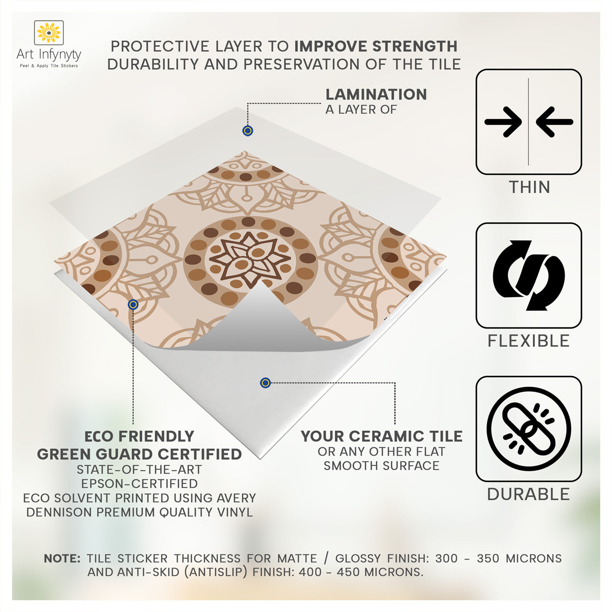 Peel and Stick Vintage Art Mexican Tile Stickers | Kitchen Bathroom Wall Tile vinyl Decals, Hand Crafted | Free Shipping