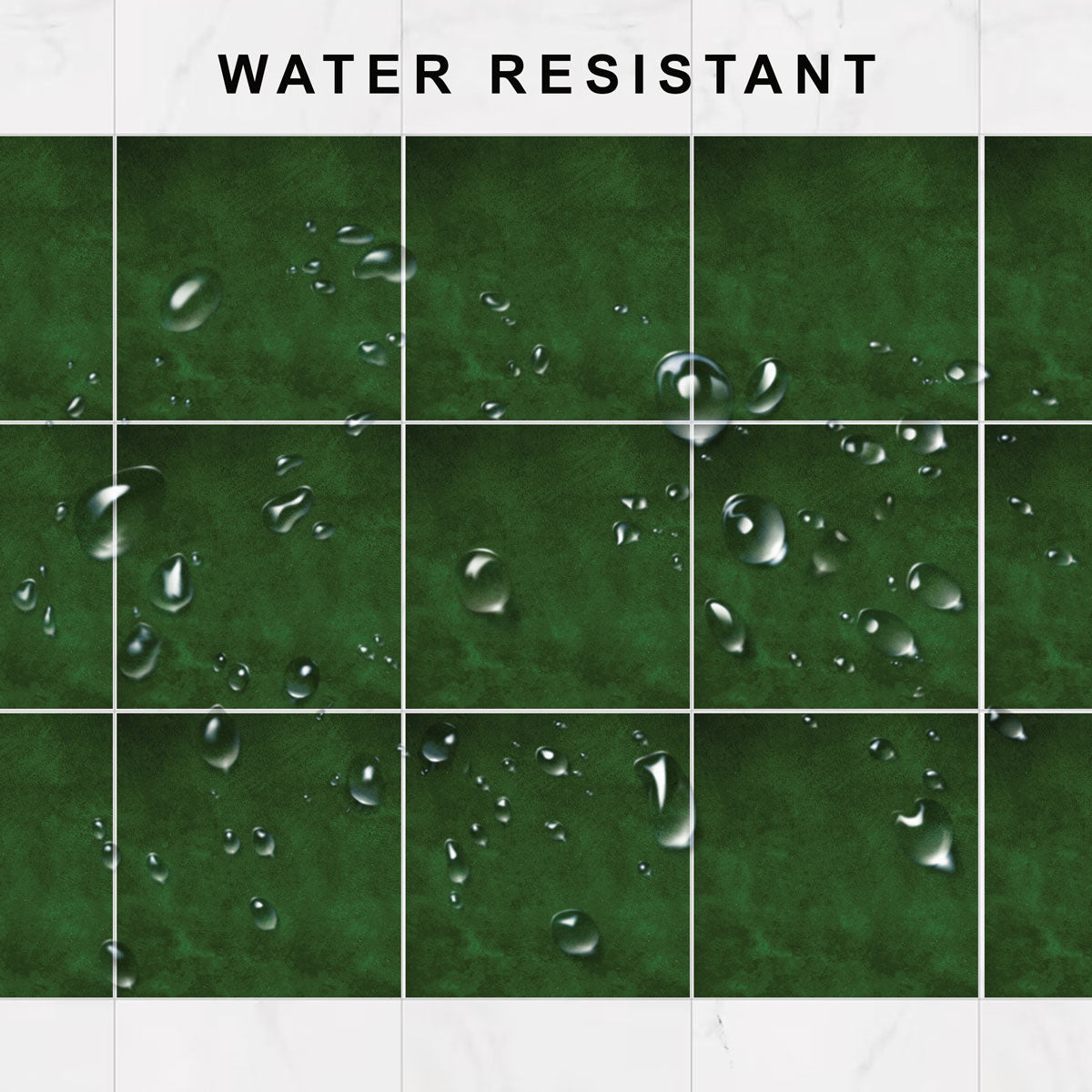 Green Texture Floor Tile Stickers | Peel and Stick Kitchen Bathroom Wall Backsplash Tile Stickers | Removable | Free Shipping