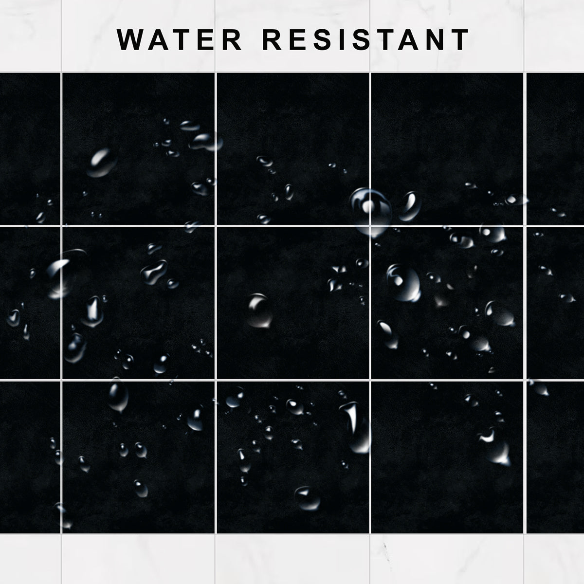 Black Texture Tile Stickers | Kitchen &amp; Bathroom Backsplash Tile Vinyl | Antiskid Floore Tile Decals | Free Shipping