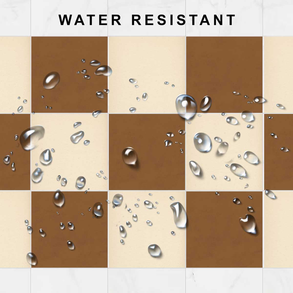 Checkered Autumn and Beige Texture Tile Stickers | Peel and Stick Backsplash Tile Decals | Antiskid Floor Tile Stickers | Removable