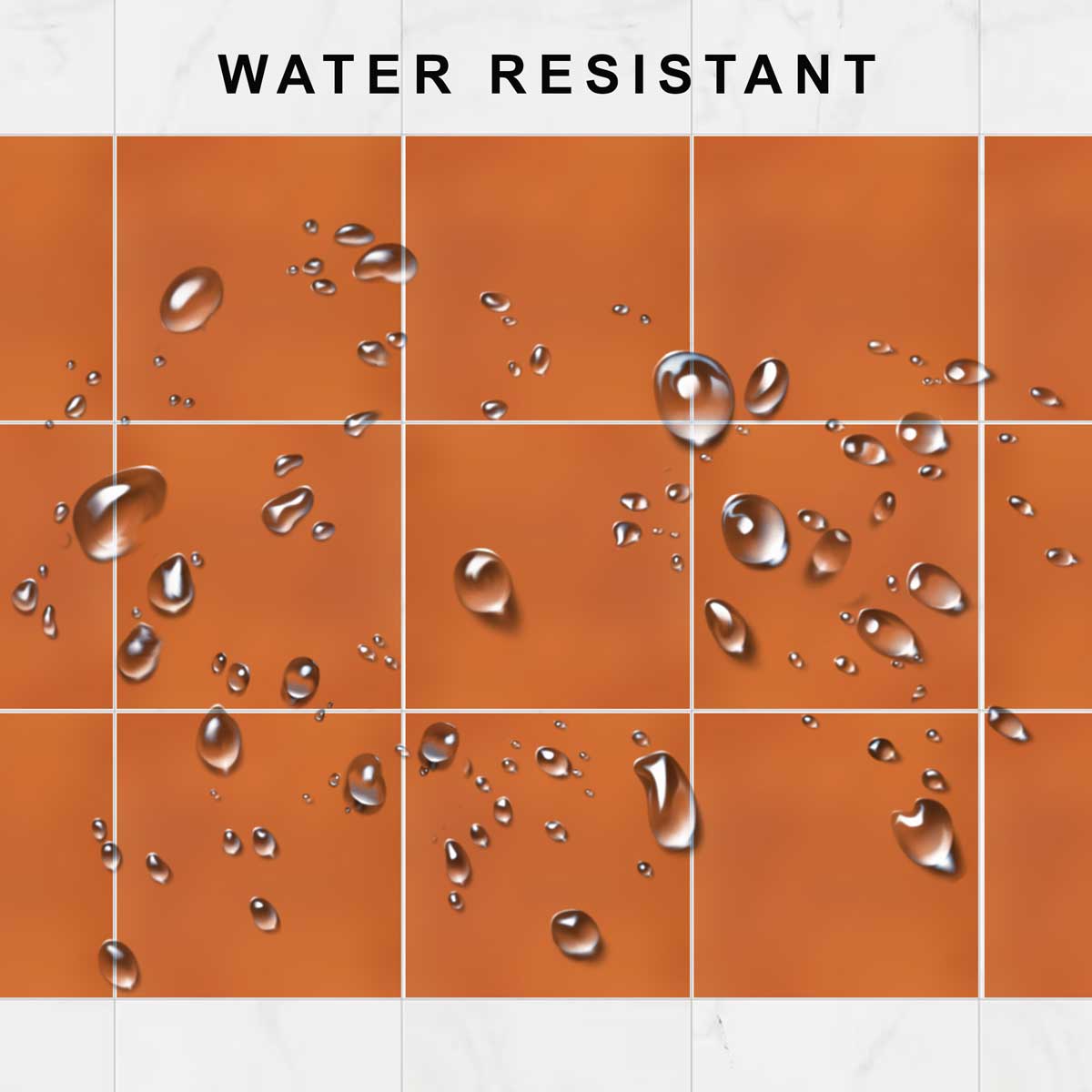 Mandarian Orange Peel and Stick Tile Stickers | Kitchen Bathroom Wall Hand Crafted Decal | Antiskid Floor Tile Stickers