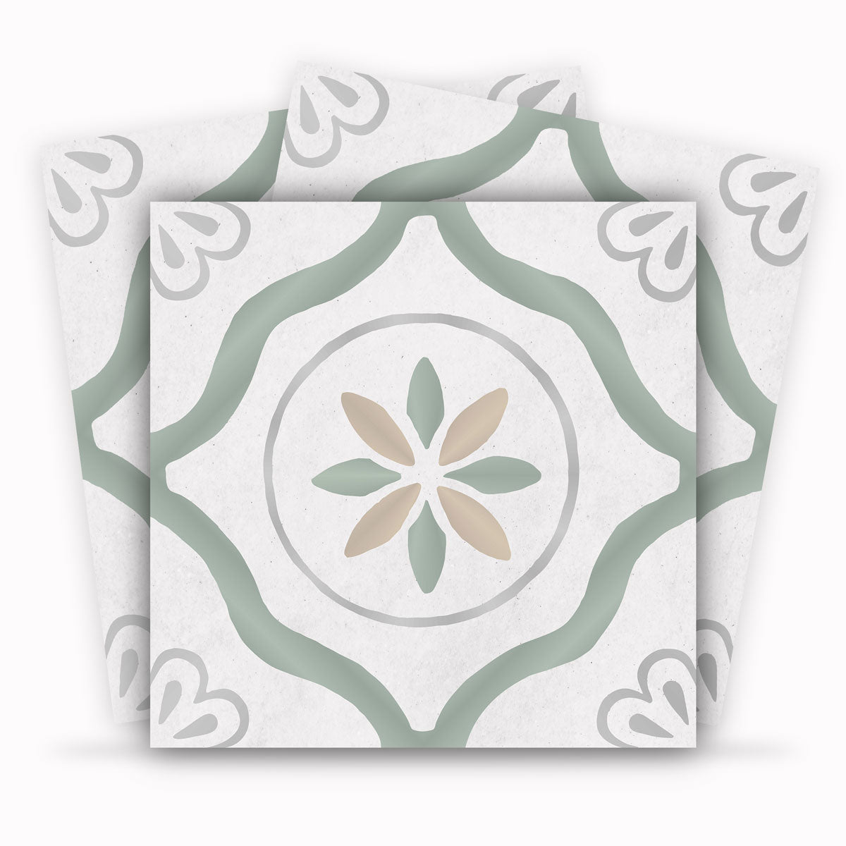 Classic Porcelain Peel and Stick Floor Tile Stickers | Hand Craft Decals | Removable Stickers